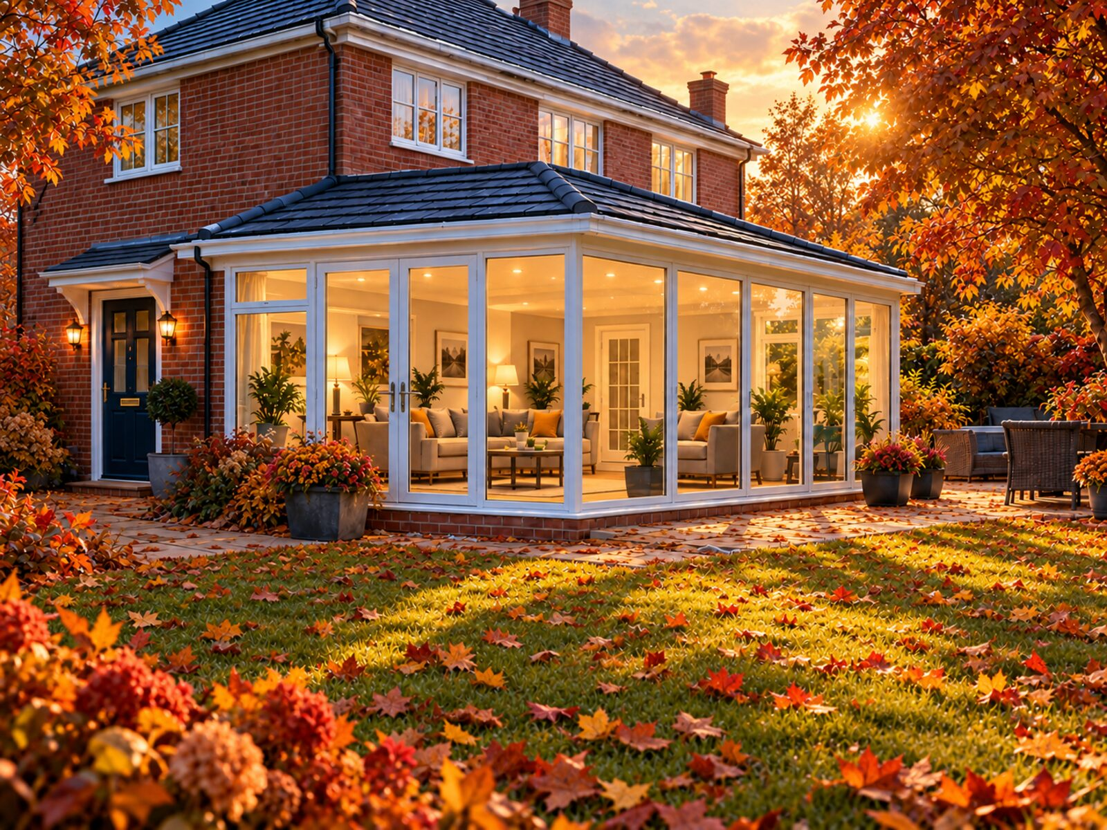The same conservatory in autumn