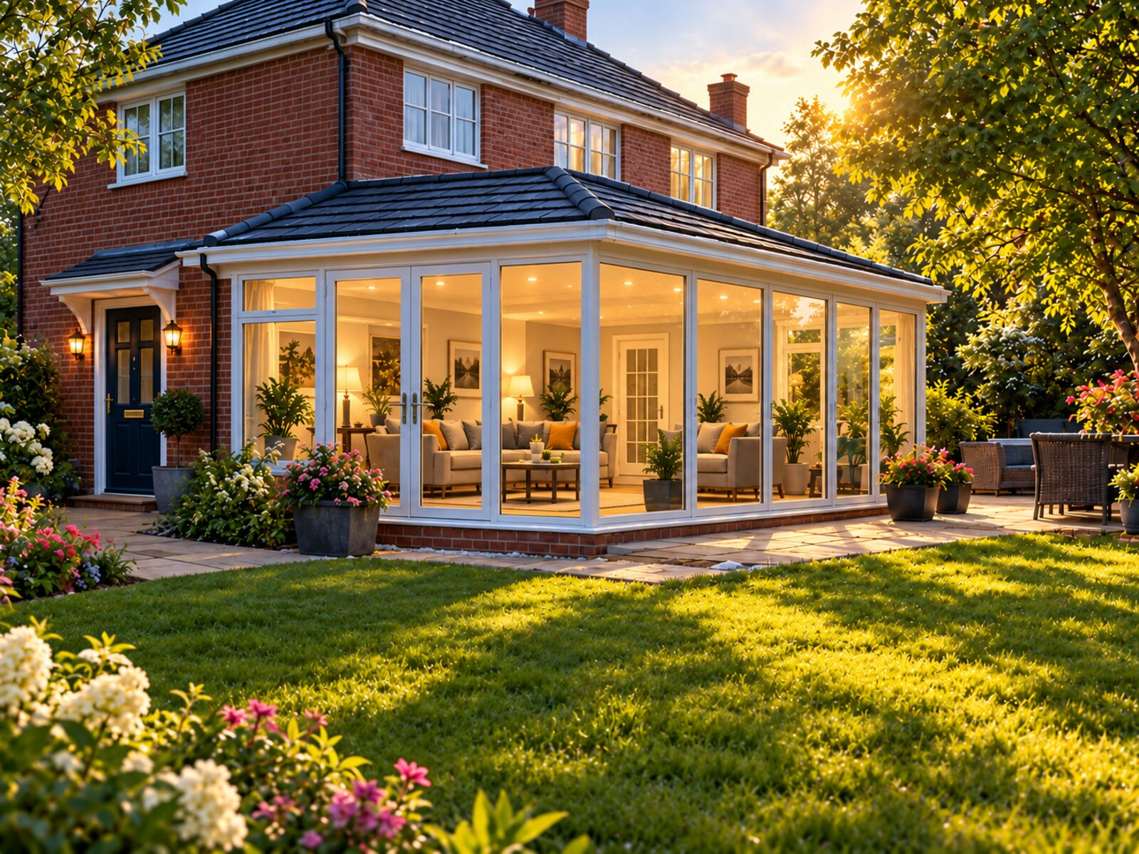 The same conservatory in summer
