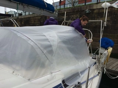 The spray hood on Bavaria 32 process