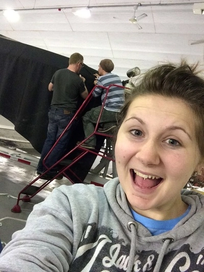 David & James working the 36ft x 15ft top sheet into shape while Shannon 'works' the camera!