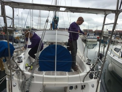 The spray hood on Bavaria 32 process