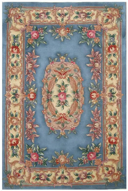 Premier Superwashed Chinese Rug - Blue - Luxury handknotted Chinese Rug D.208