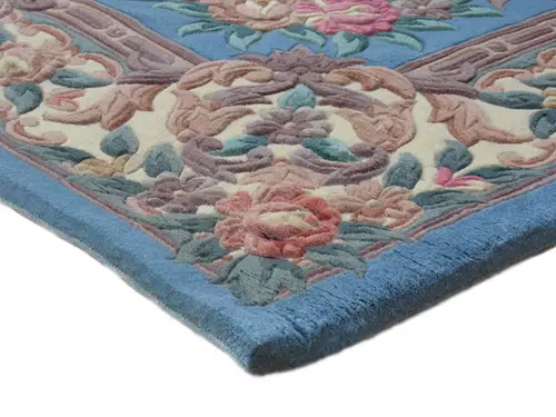 Premier Superwashed Chinese Rug - Blue - Luxury handknotted Chinese Rug D.208