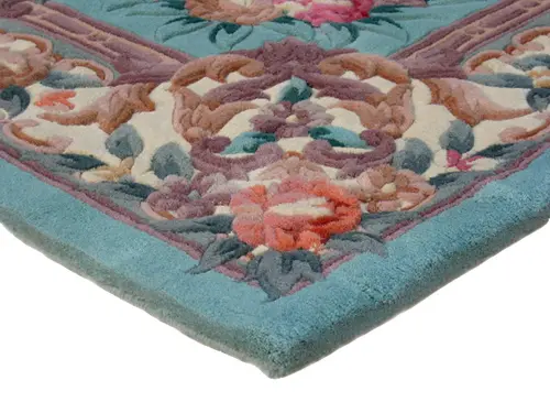 Premier Superwashed Chinese Rug - Green - Luxury handknotted Chinese Rug D.292