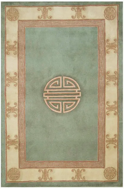 Premier Superwashed Chinese Rug - Green - Luxury handknotted Chinese Rug