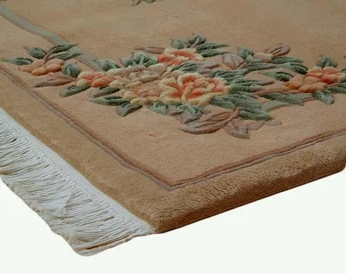 Premier Superwashed Chinese Rug - Cream - Luxury handknotted Chinese Rug PSW492