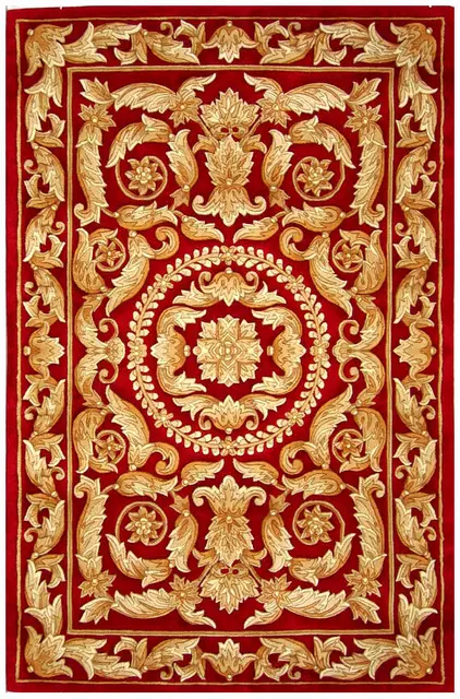 Premier Superwashed Chinese Rug - Red & Gold - Luxury handknotted Chinese Rug