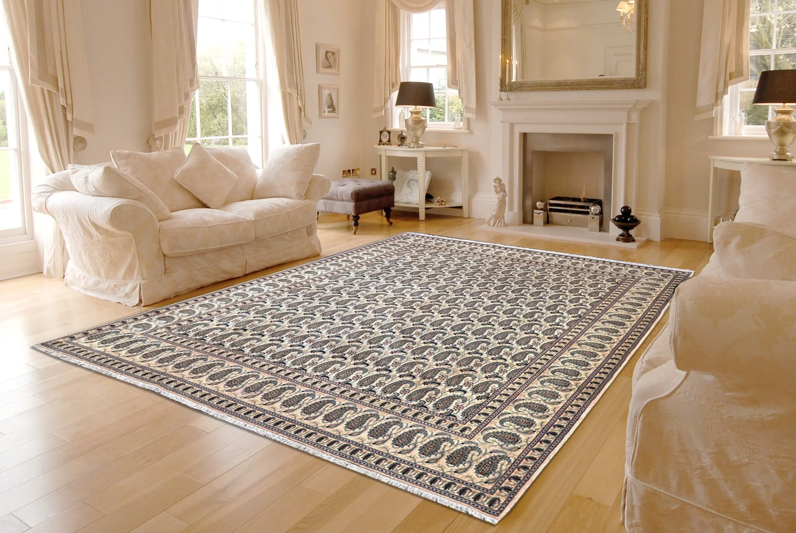 Persian Keshan Rug KES029044 398x307
