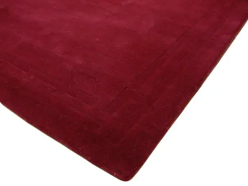 Lippa Plain Carved Rug - Red - Plain 100% wool rug with carved desig HHL005