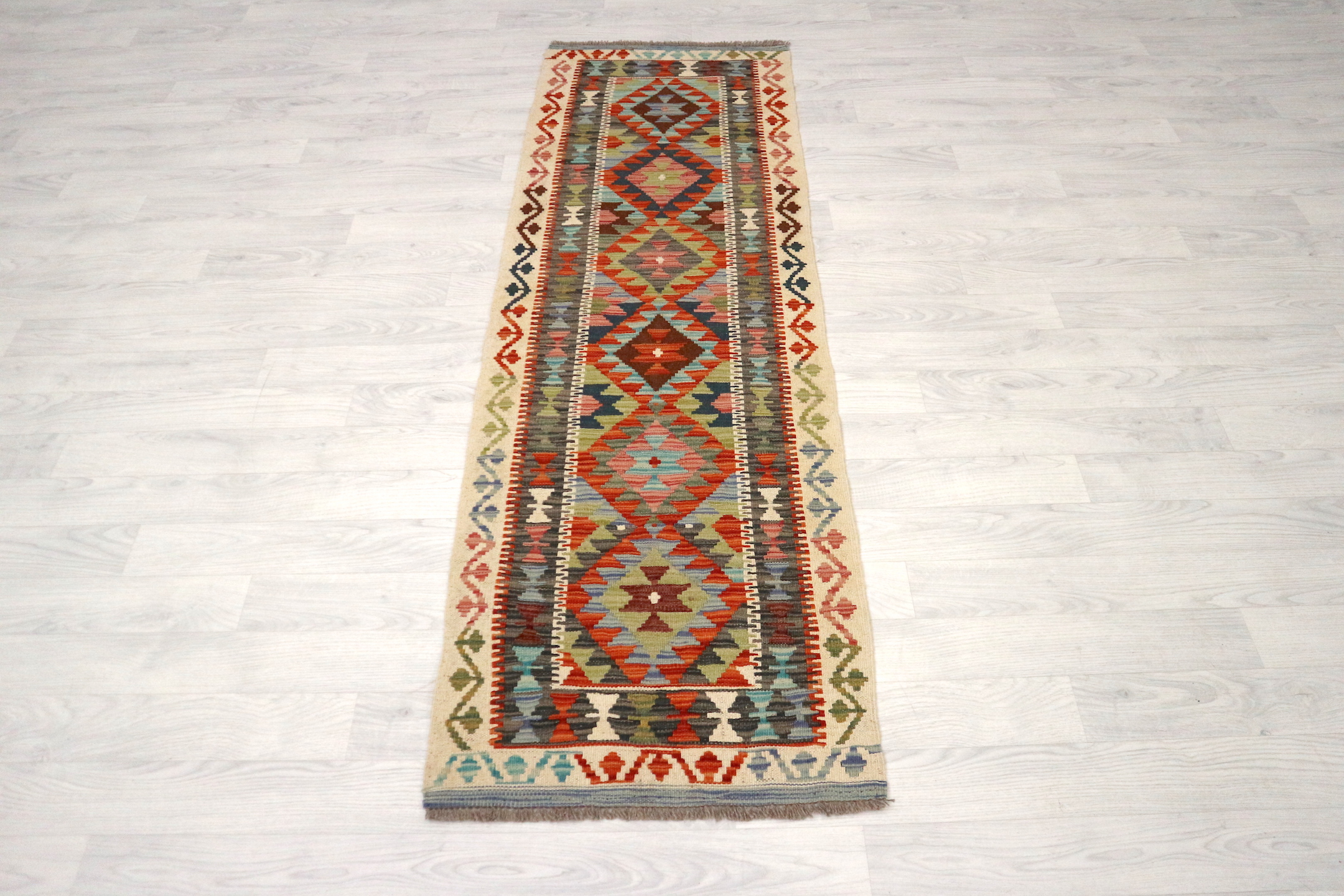 Afghan Veg Dyed Kelim AVK042000 196 x 62