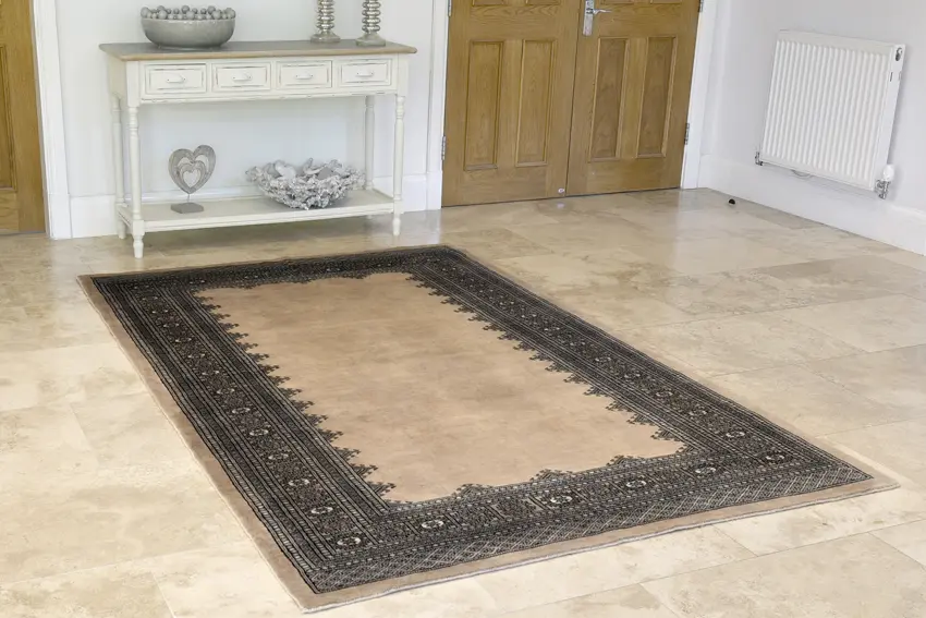 Fine Pakistan Bokhara Rug - Beige - Handknotted 100% wool Bokhara rug