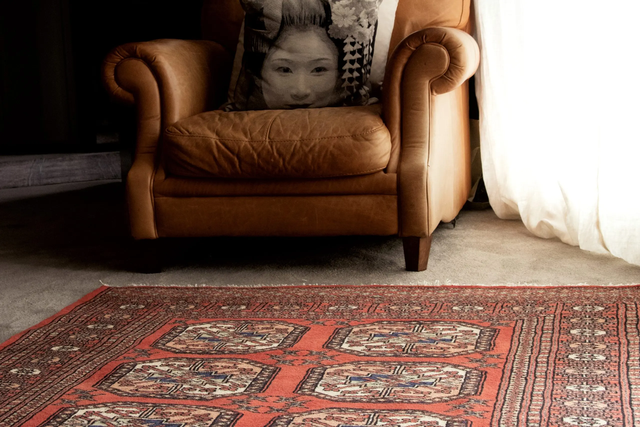 Fine Pakistan Bokhara Rug - Orange - Handknotted 100% wool Bokhara rug