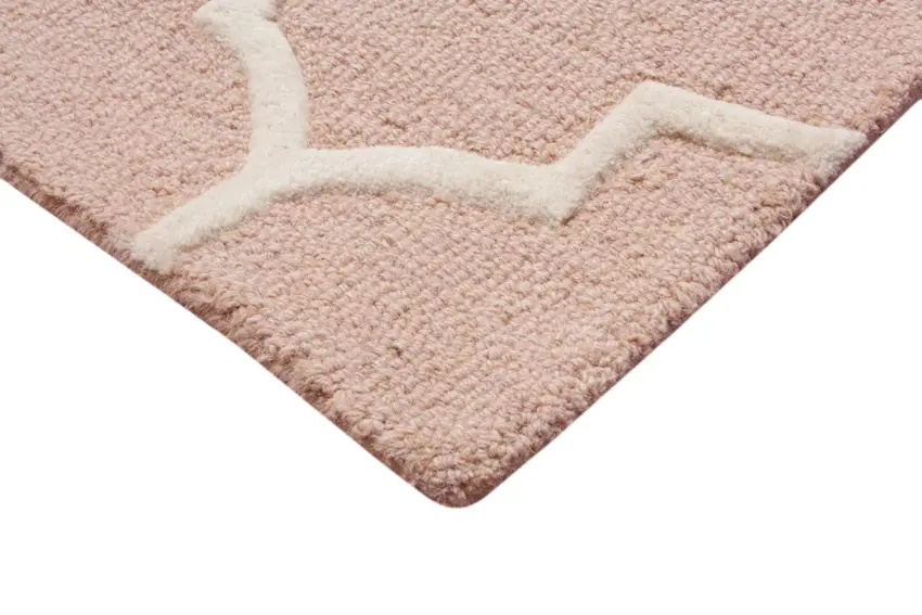 Lattice Design Rug - Pink - Indian Rug with Lattice Design DFS702