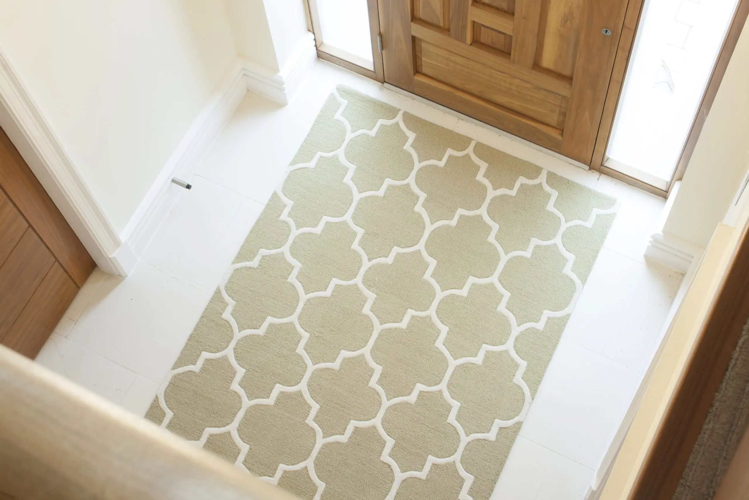 Lattice Design Rug - Gold - Indian Rug with Lattice Design