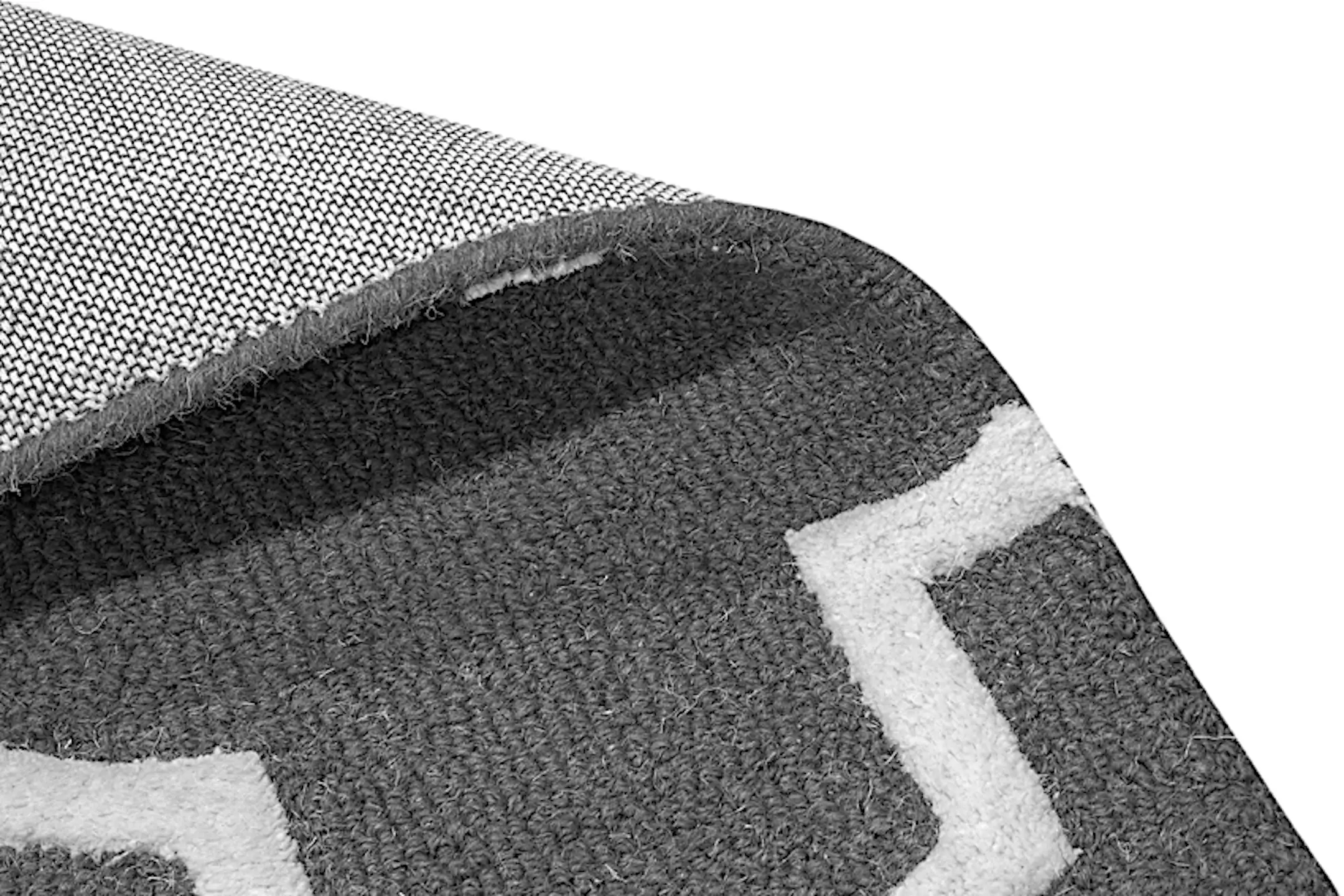 Lattice Design Rug - Grey - Indian Rug with Lattice Design DFS711