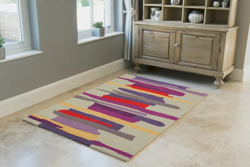Modern Style Rug - Multicoloured - Indian Rug with Bright Contemporary Design