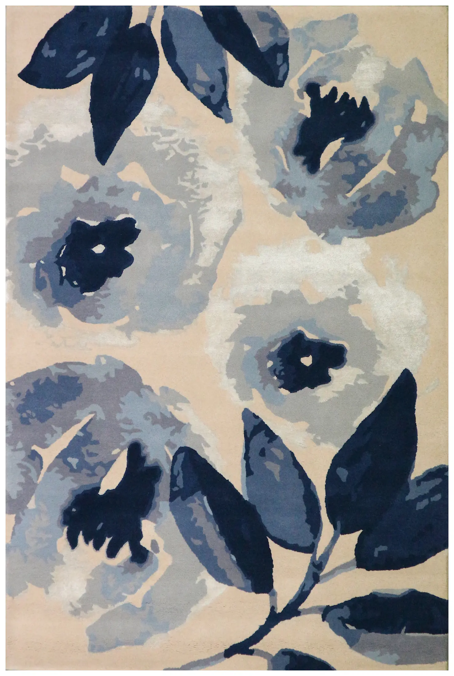 Ella Claire Indian Rug - Cream and Blue - ECAC01