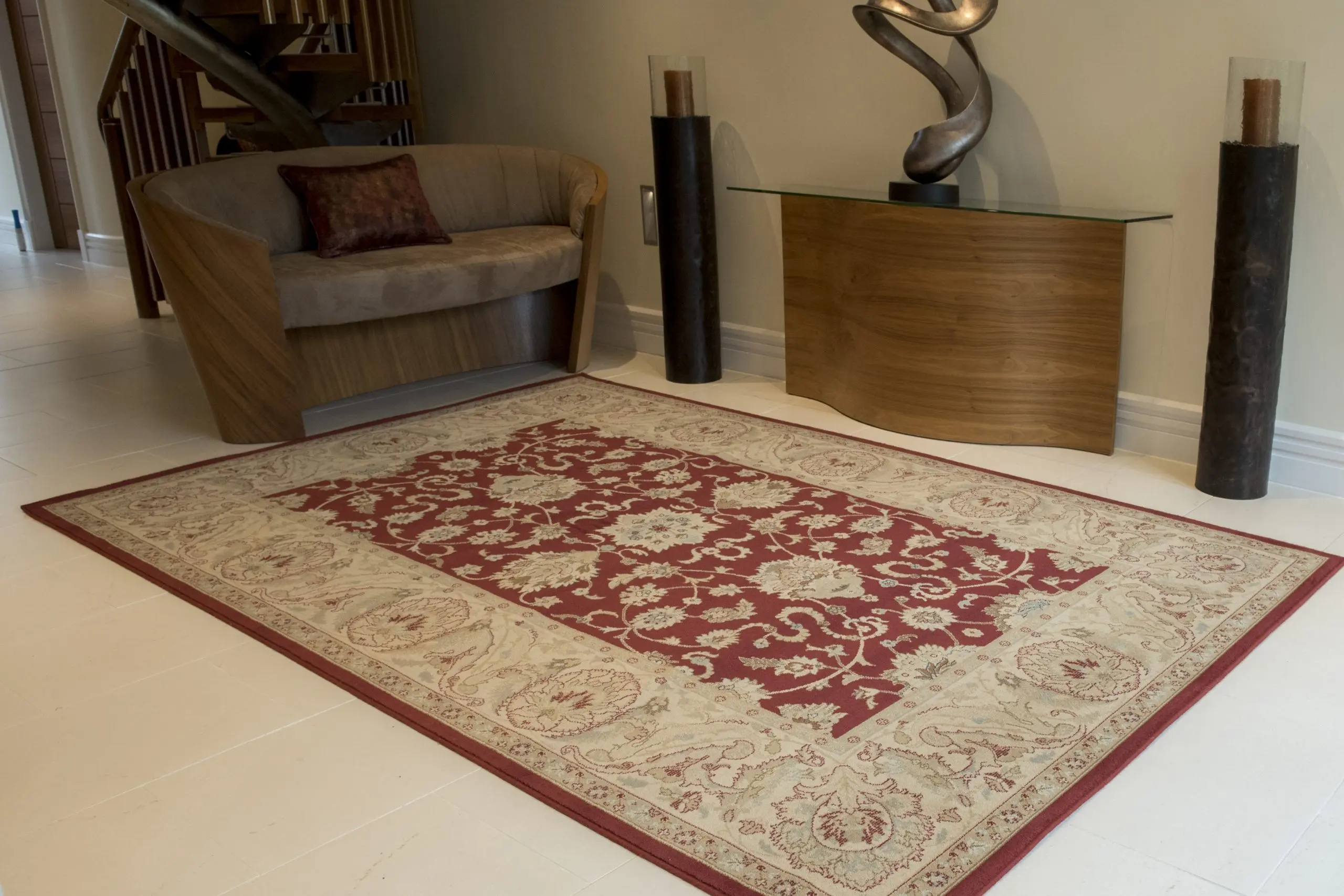 Kashimar woven rug - Red - Machine woven rug with Traditional design