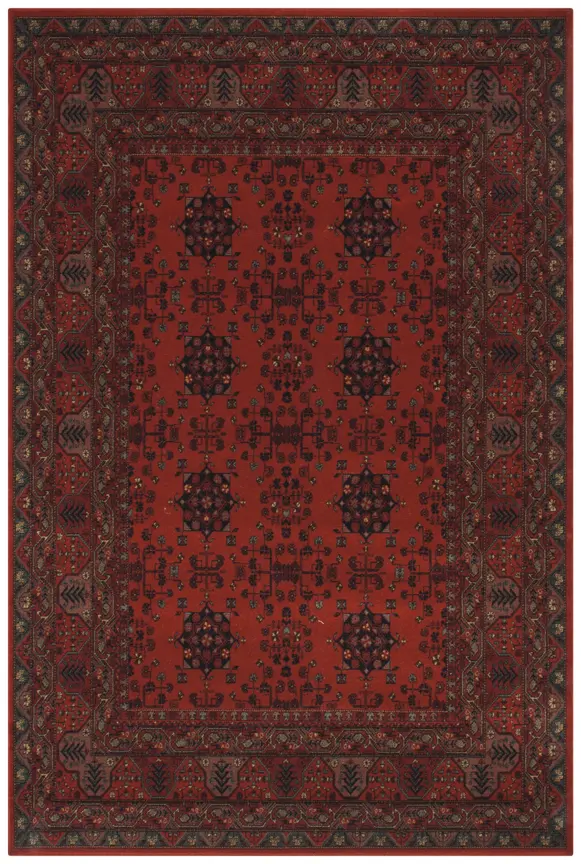 Kashimar woven rug - Red - Machine woven rug with Traditional design EXP956