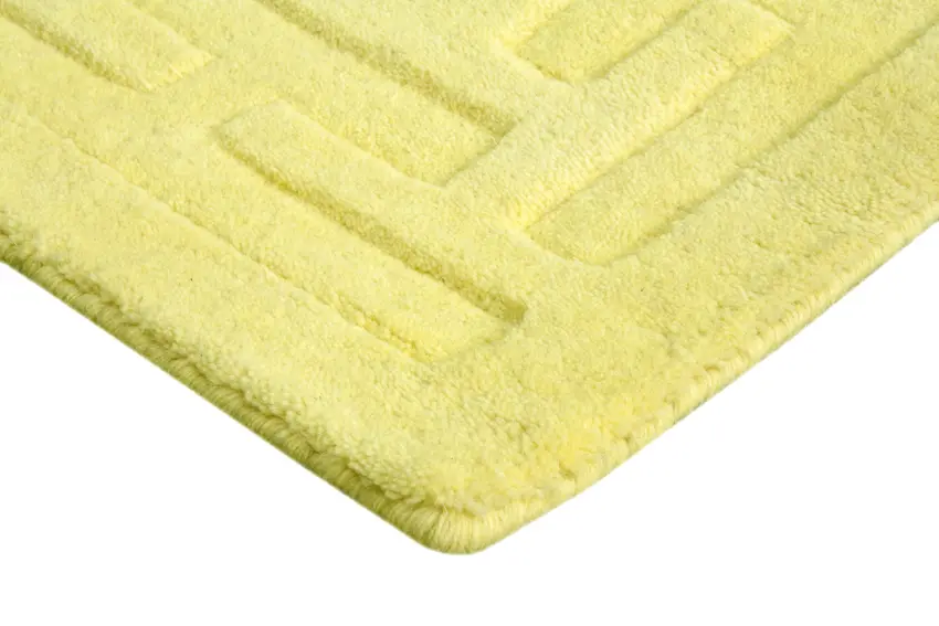 Lippa Plain Carved Rug - Yellow - Plain 100% wool rug with carved desig HHM004