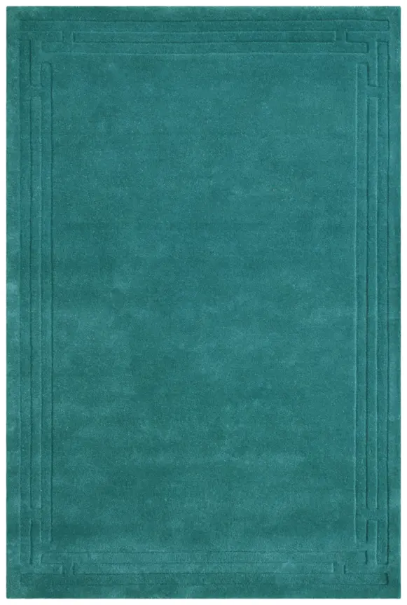 Plain Carved Rug - Blue - Indian rug with Carved design HHM005