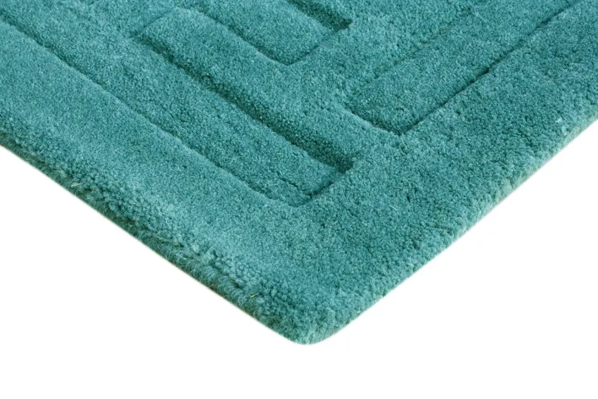 Plain Carved Rug - Blue - Indian rug with Carved design HHM005