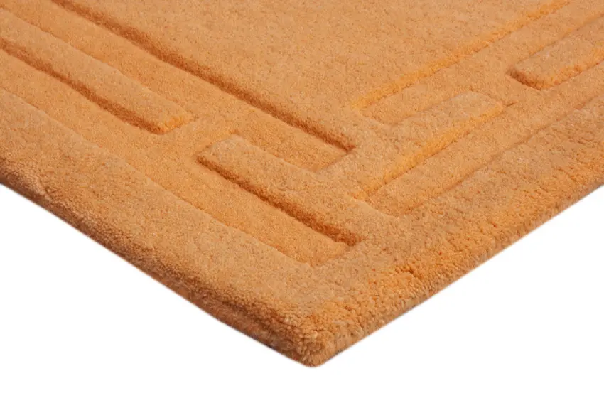 sPlain Carved Rug - Orange - Indian rug with Carved design HHM007