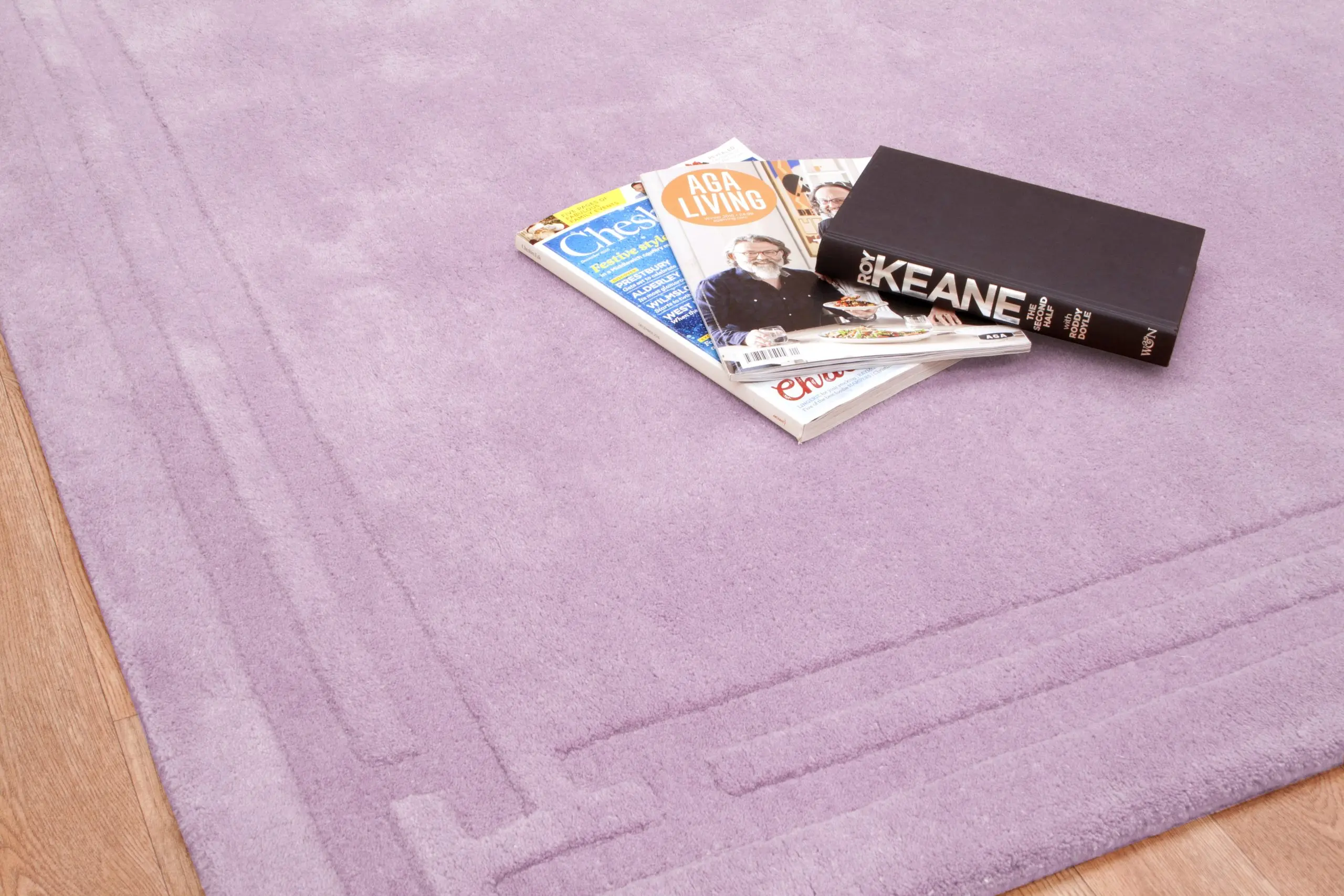 Plain Carved Rug - Purple - Indian rug with Carved design HHM009
