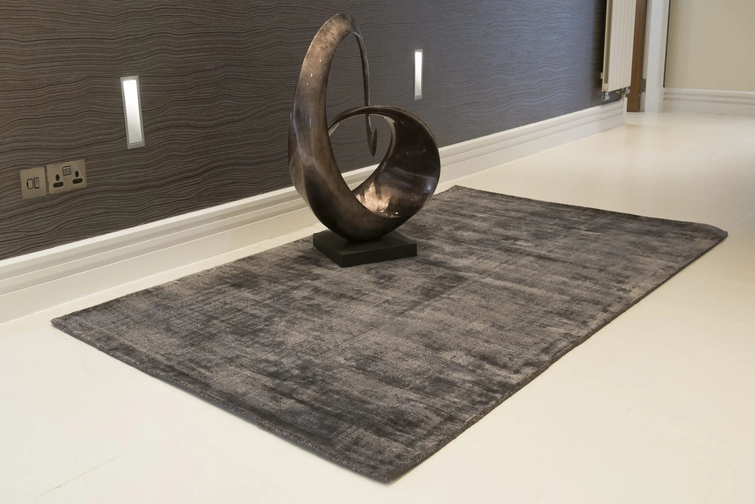 Lippa Tip Sheared rug - Multicoloured - Plain sheen effect handmade rug HHV002