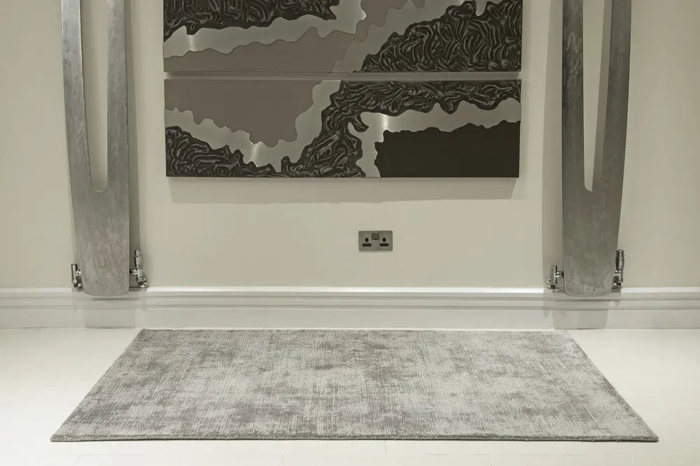 Lippa Tip Sheared rug - Grey - Plain sheen effect handmade rug HHV009