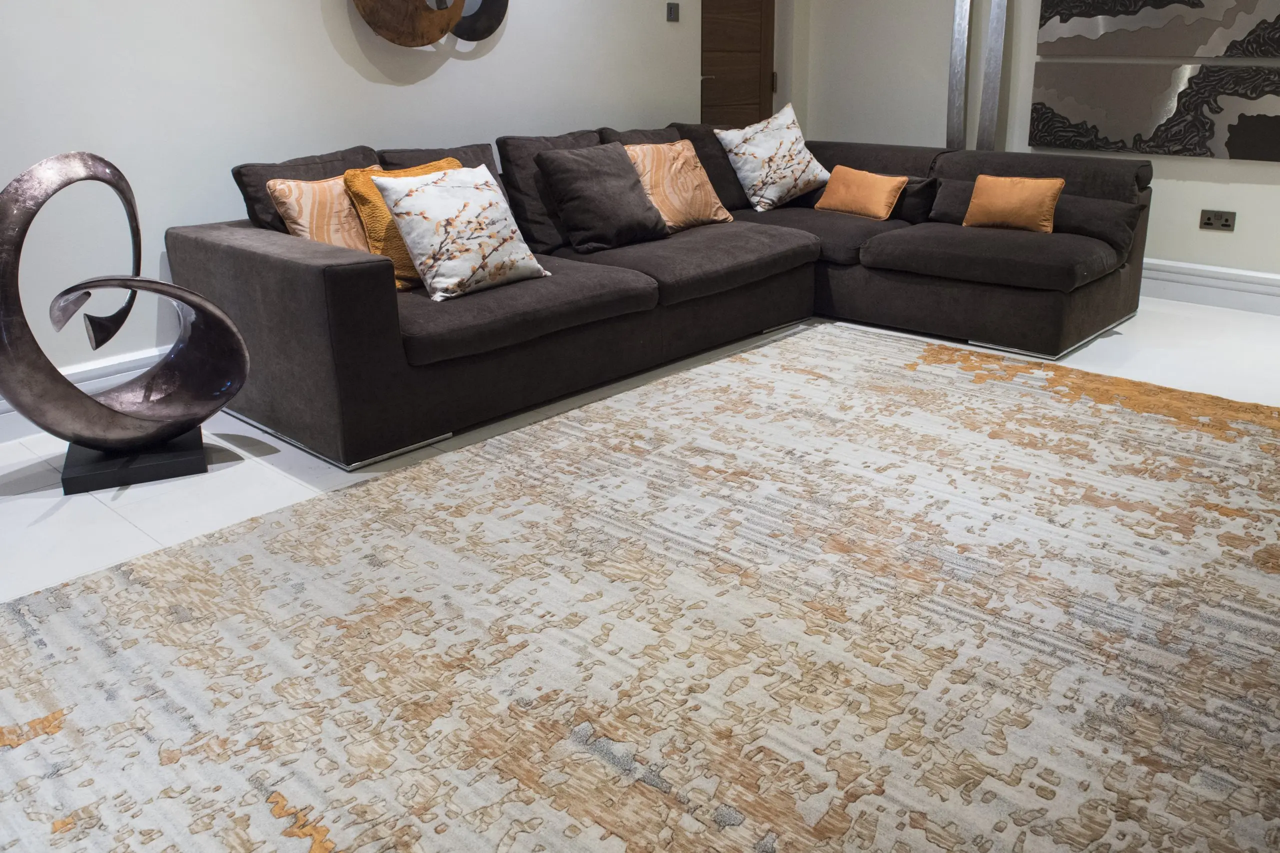 Contemporary Luxury Rug - Multicoloured - Indian Wool & Silk Rug