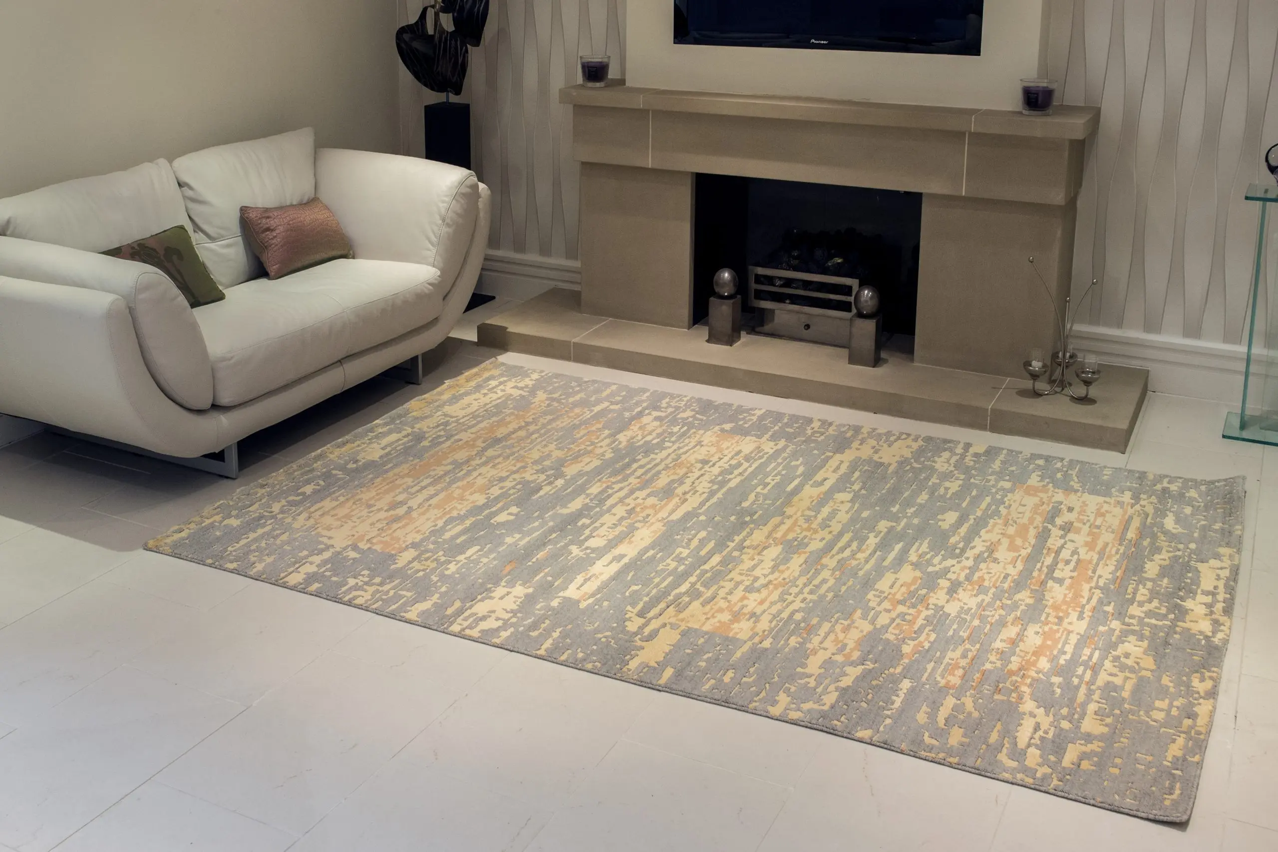 Contemporary Luxury Rug - Multicoloured - Indian Wool & Silk Rug