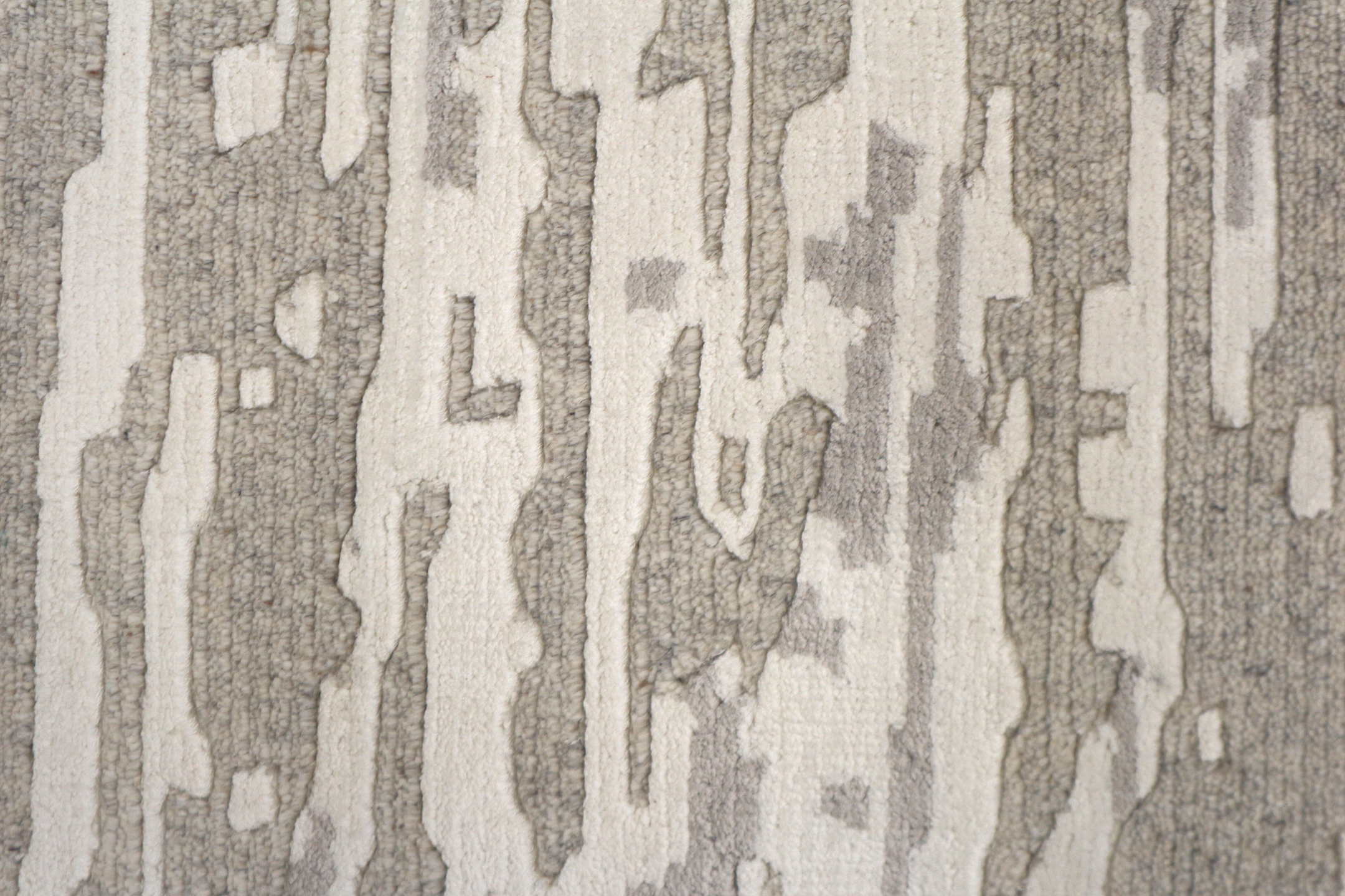 Contemporary Luxury Rug - Neutral - Indian Wool & Silk Rug FAU000150 Q