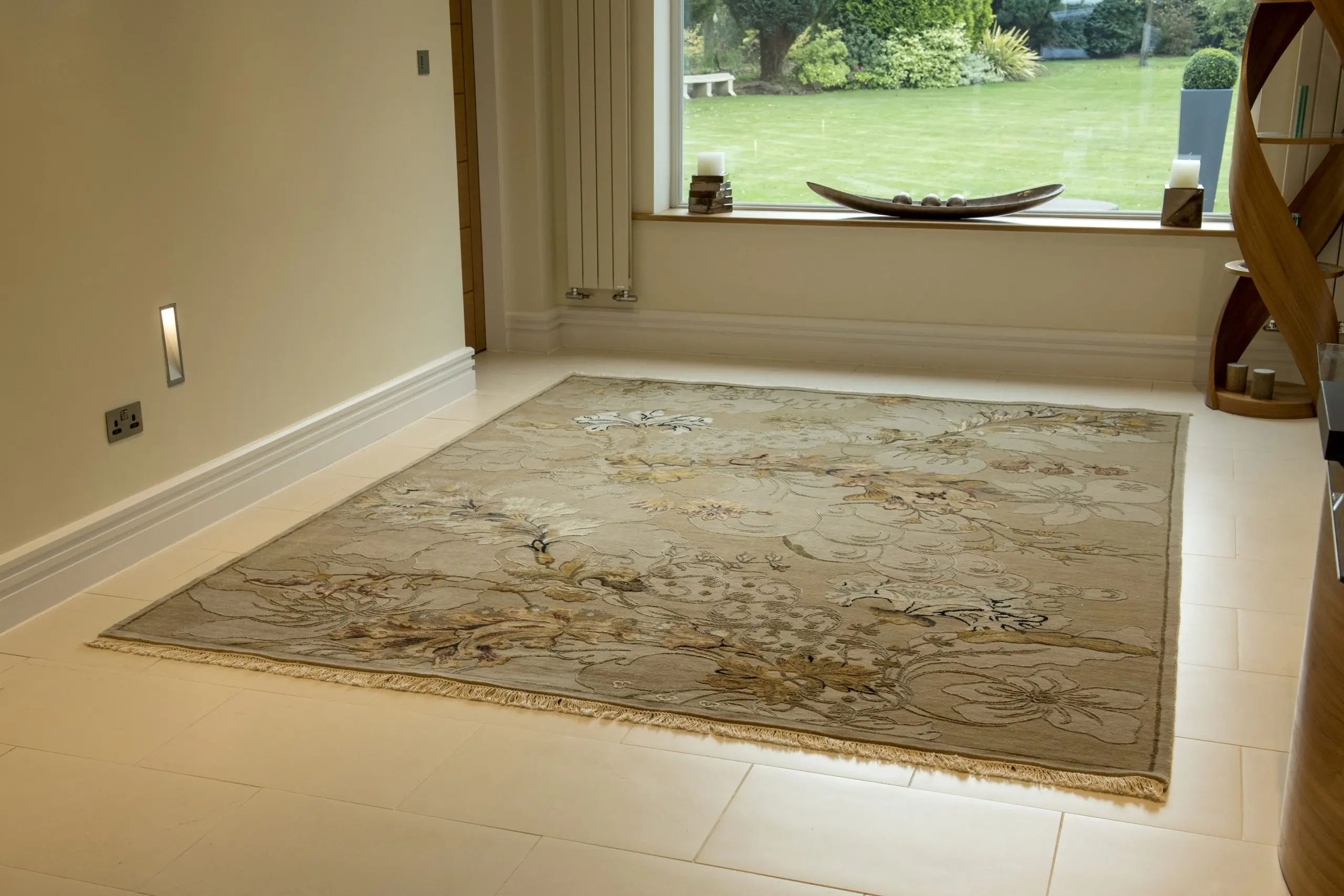 Luxury Indian Jaipur Rug - Gold - Handknotted Silk mix Indian rug IJS007