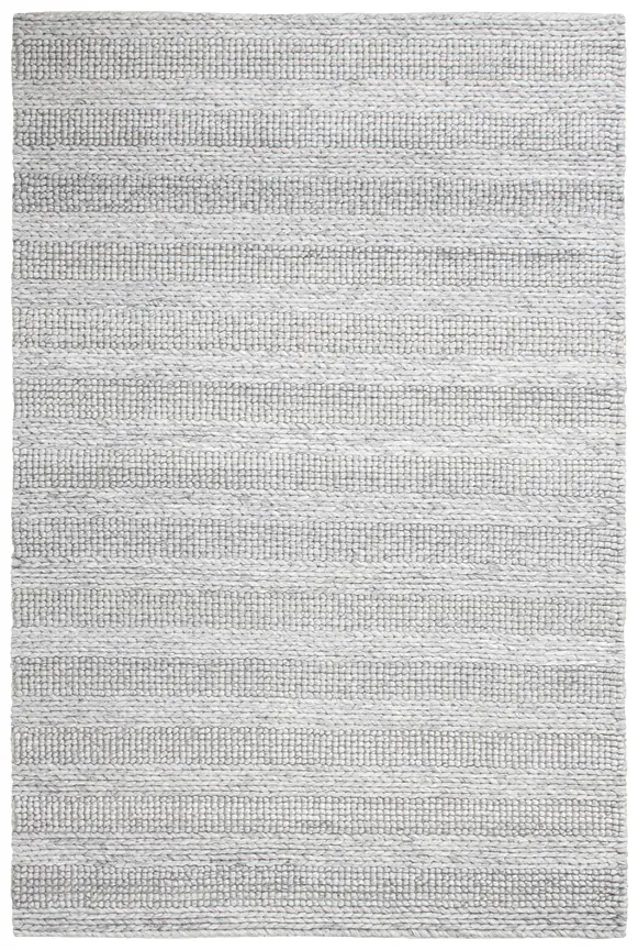 Plaited Rug - Grey - Plain 100% wool rug with Plaited design ILE001