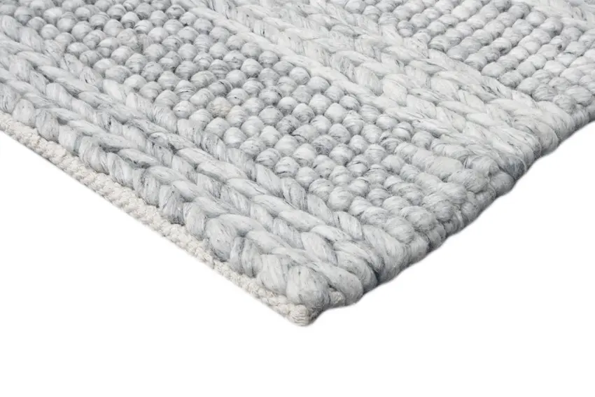 Plaited Rug - Grey - Plain 100% wool rug with Plaited design ILE001