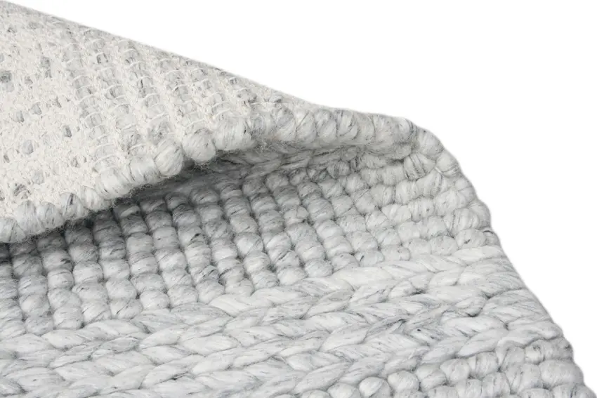 Plaited Rug - Grey - Plain 100% wool rug with Plaited design ILE001