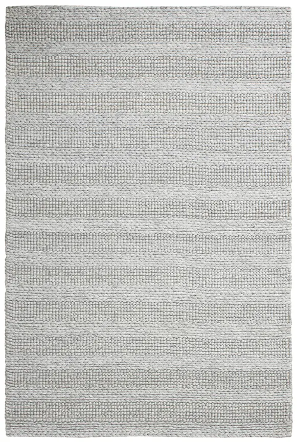 Plaited Rug - Grey - Plain 100% wool rug with Plaited design ILE002