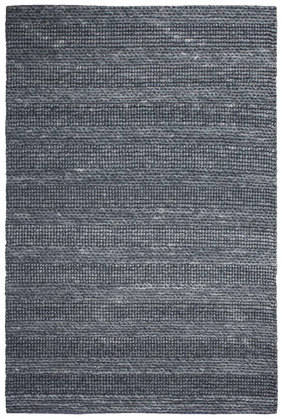 Plaited Rug - Grey - Plain 100% wool rug with Plaited design ILE004