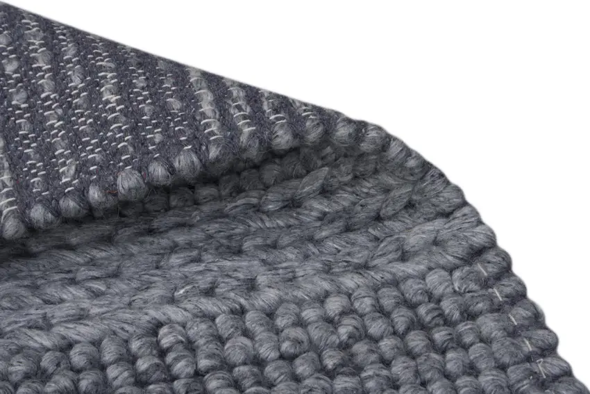 Plaited Rug - Grey - Plain 100% wool rug with Plaited design ILE004