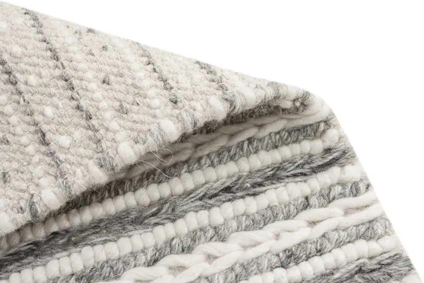 Plaited Rug - Multicoloured - Plain 100% wool rug with Plaited design ILE006