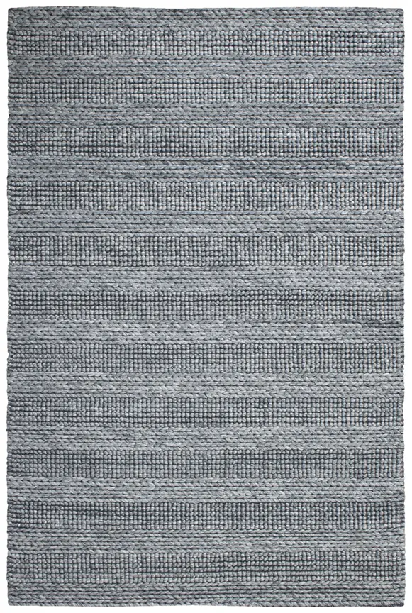 Plaited Rug - Grey - Plain 100% wool rug with Plaited design ILE003