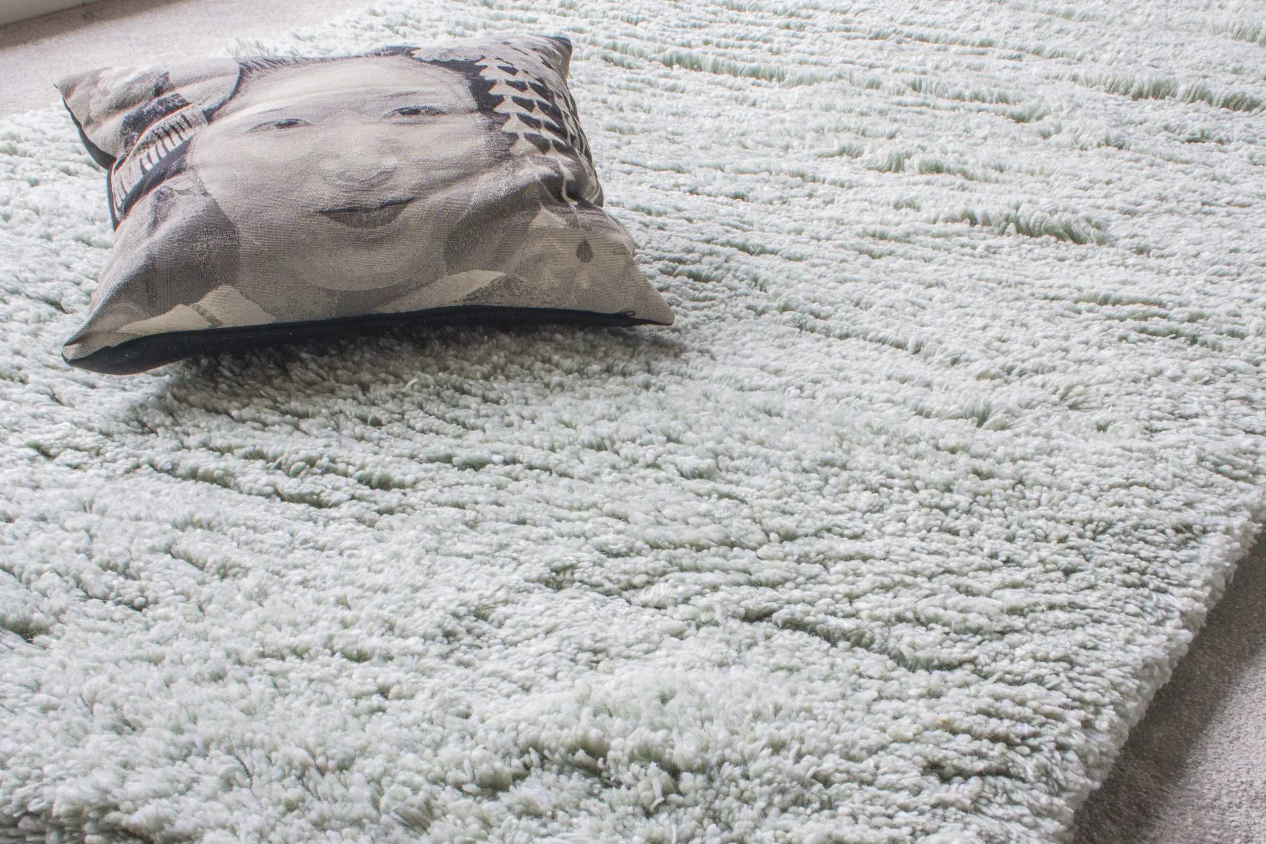 Woollen Shaggy rug - Blue - Luxurious Shaggy rug in 100% wool