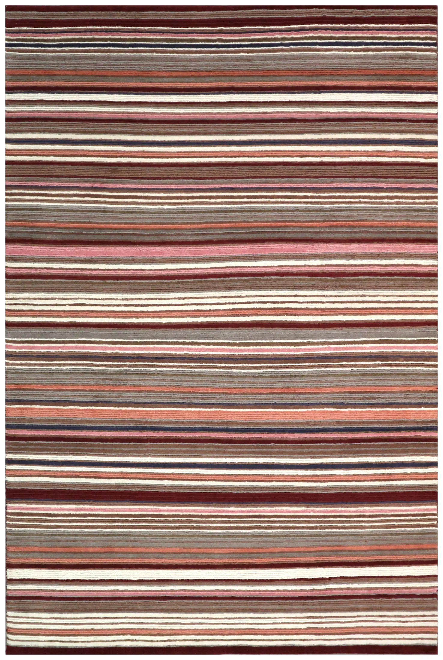 Modern Striped Rug - Indian Rug with Striped Design ECE005
