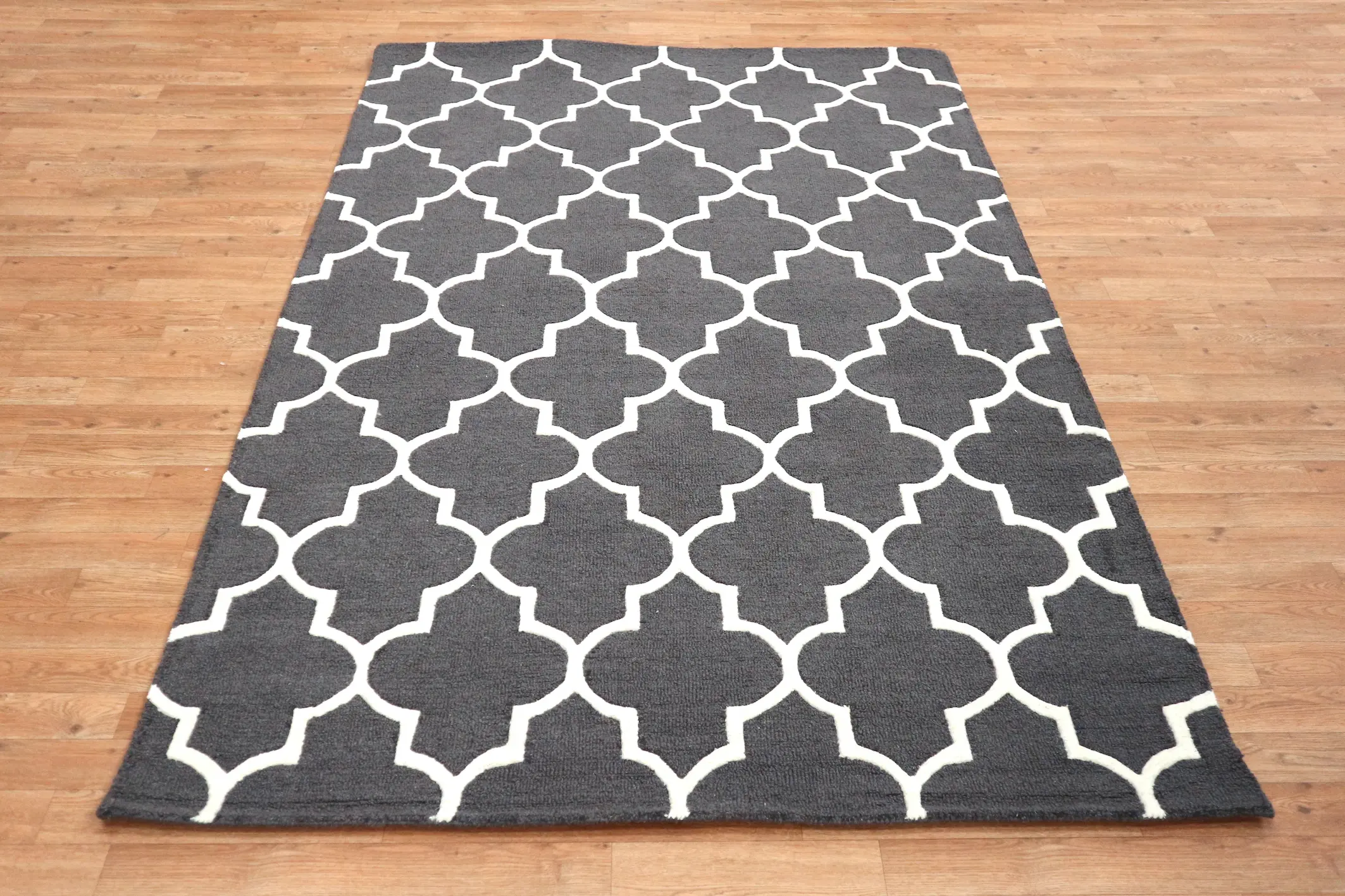 Lattice Design Rug - Grey - Indian Rug with Lattice Design DFS711