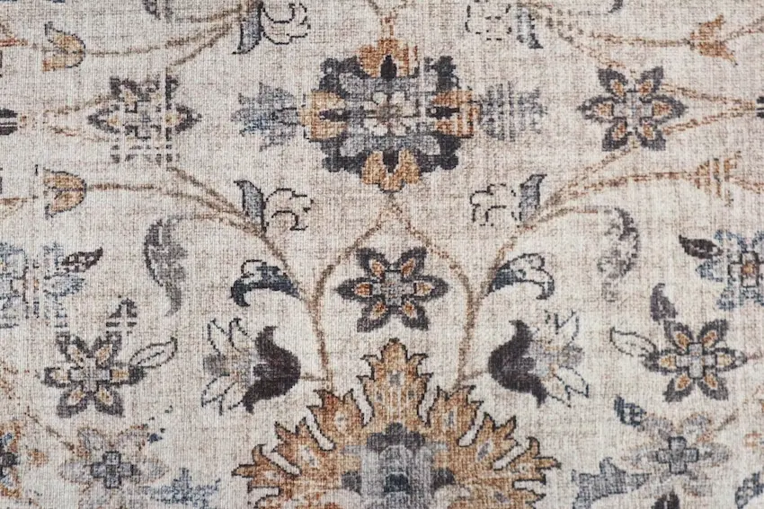 Pippur Printed Rug - Cream and Blue - ZDB701