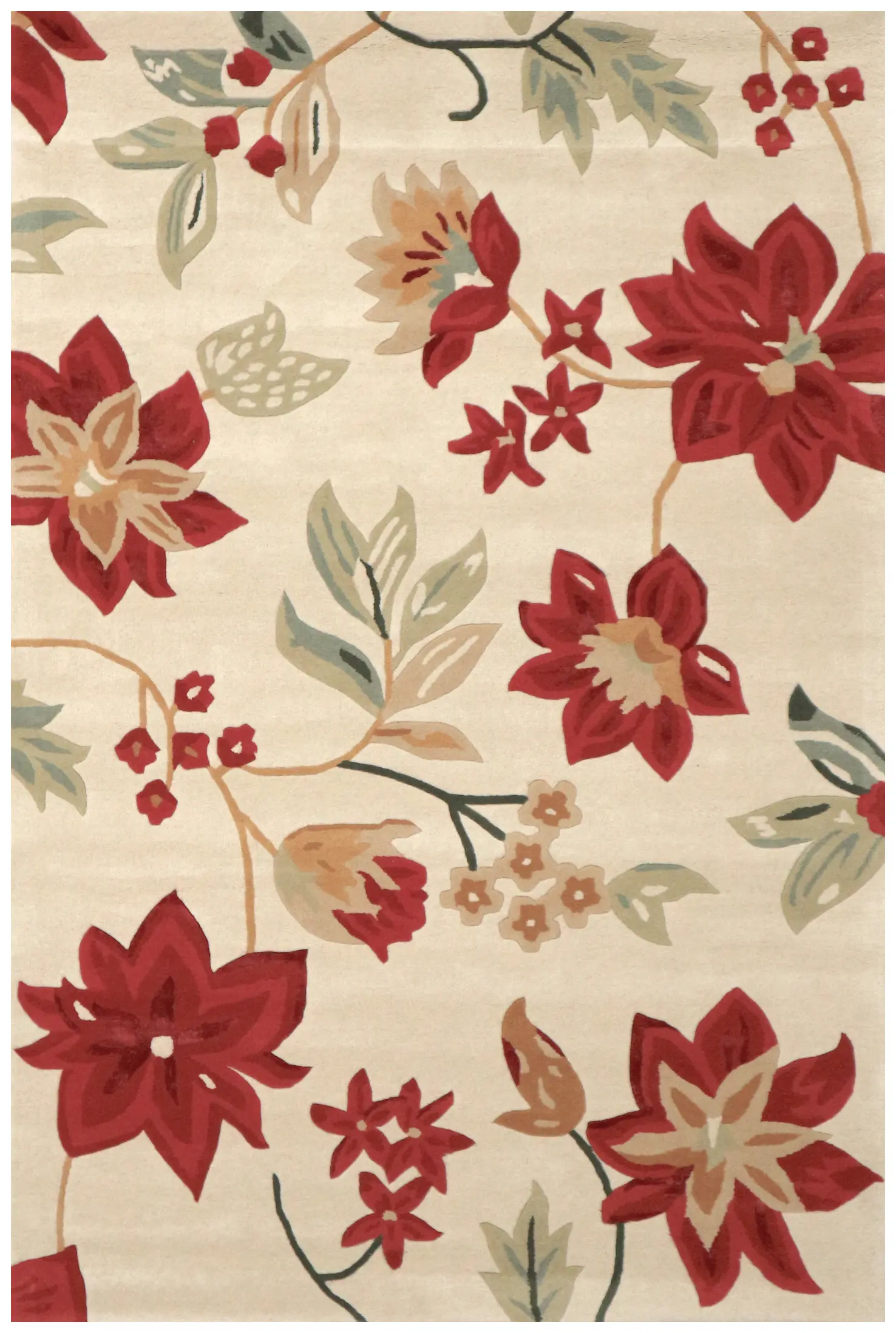 Modern Botanical Rug - Multicoloured
