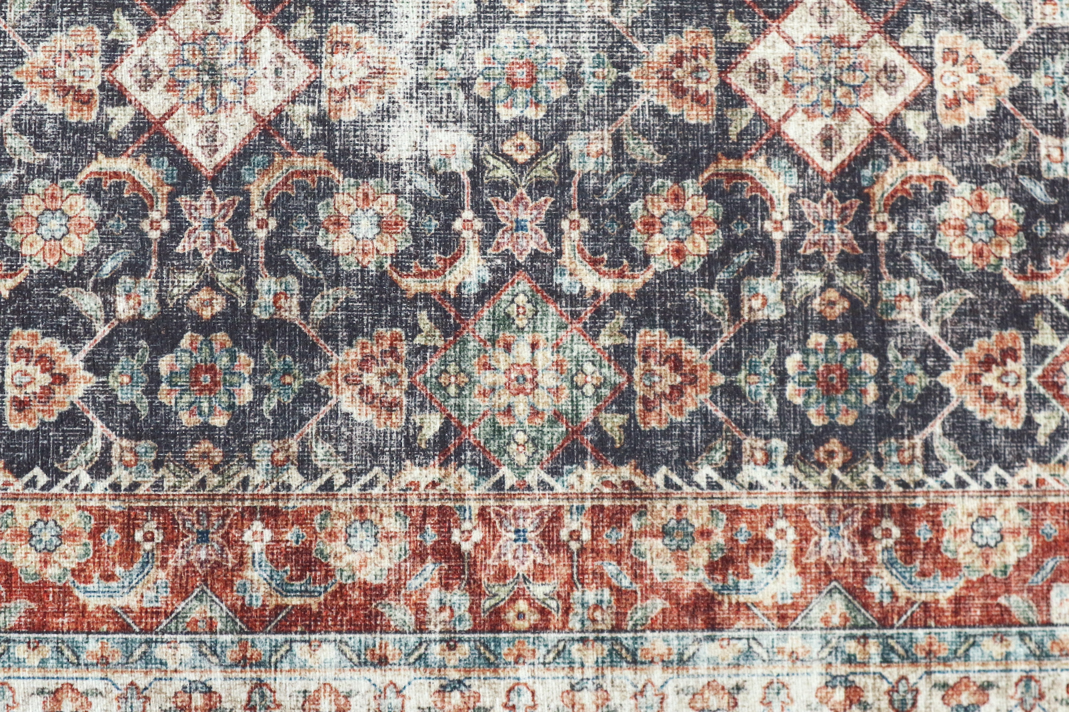 Pippur Printed Rug - Blue and Red - ZDB708