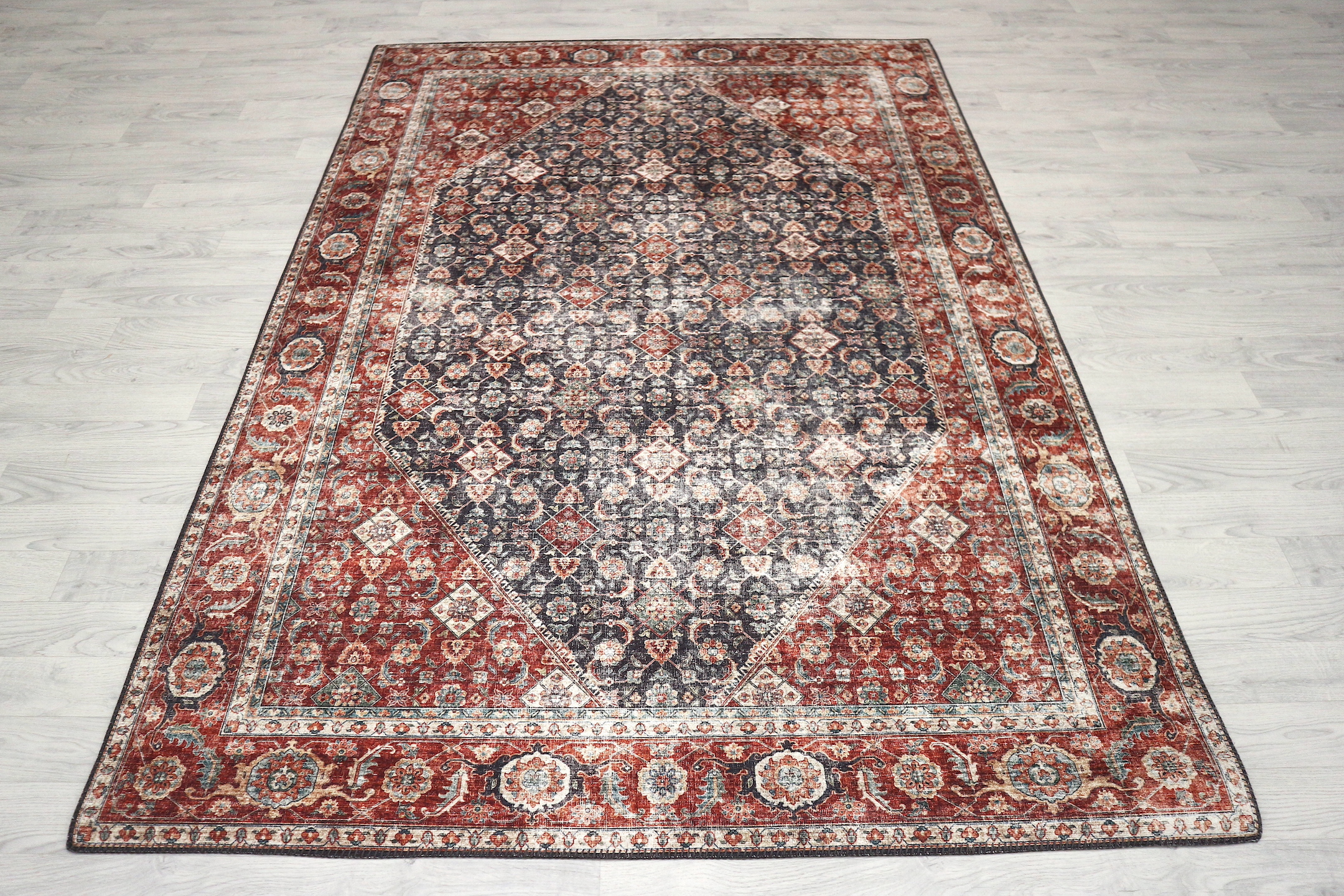 Pippur Printed Rug - Blue and Red - ZDB708
