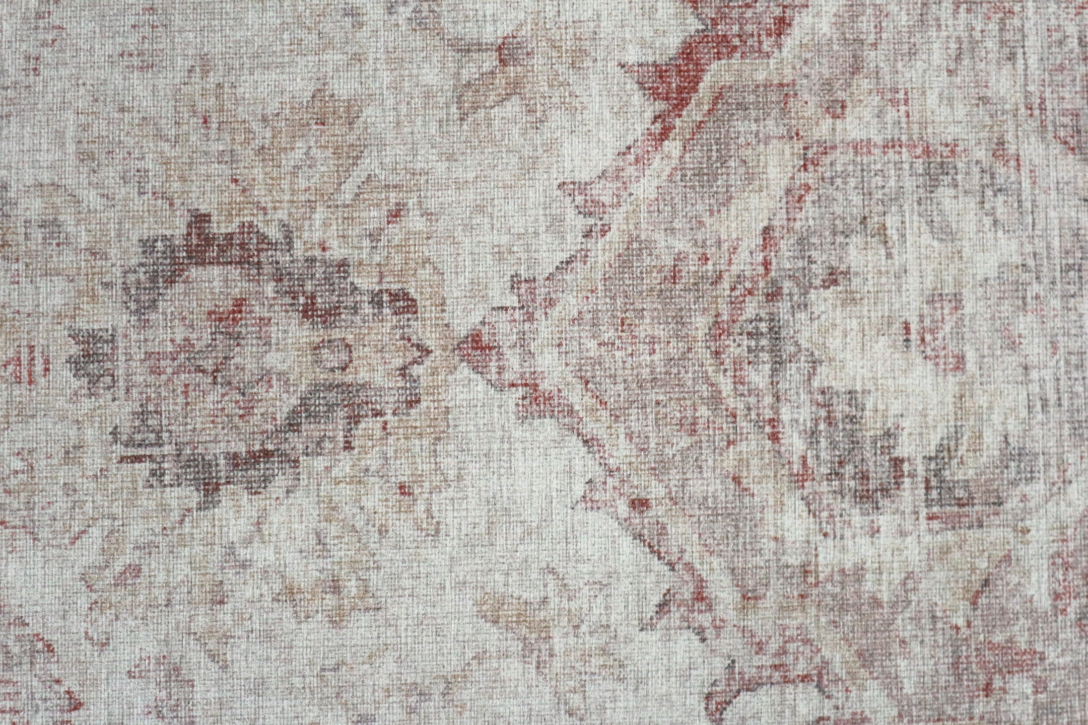 Pippur Printed Rug - Cream and Red - ZDB709